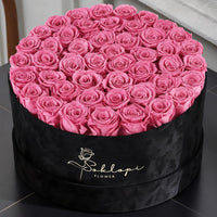 47 Forever Flowers Pink Roses Bouquet, Luxury Real Preserved Roses in a Box Forever Roses, Anniversary, Valentines Day,Proposal, Wedding, Birthday Gifts for Women, Mom, Girlfriend, Wife